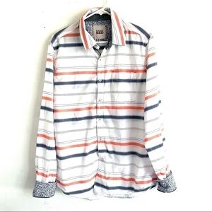 Men’s Vintage RED Striped Button Down Shirt size L